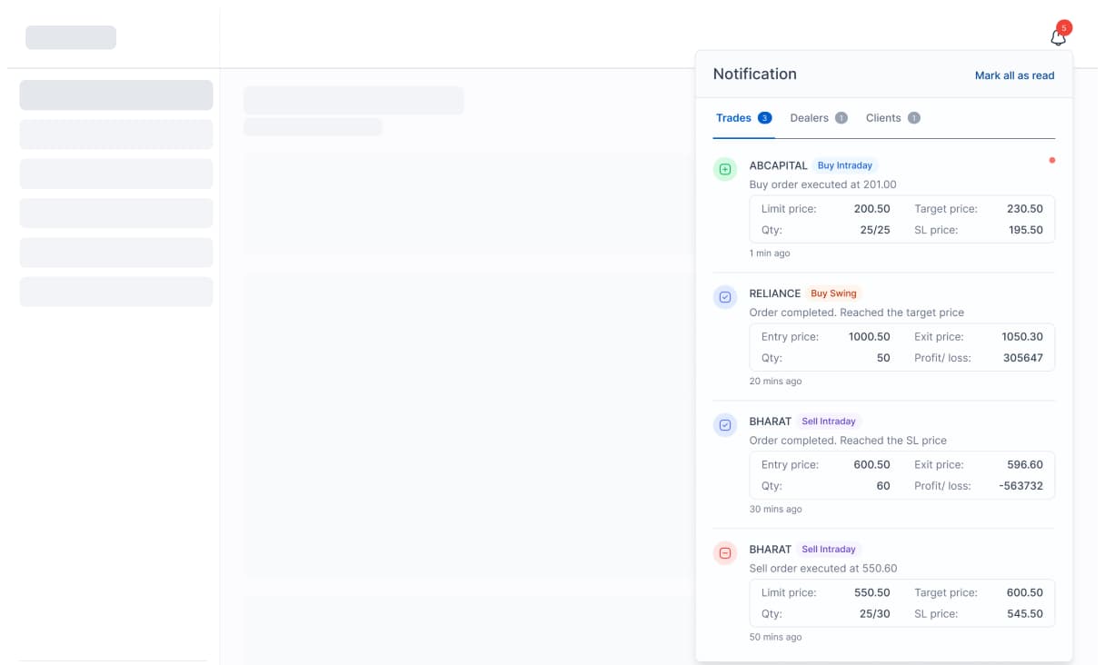 InvestIT notification system interface