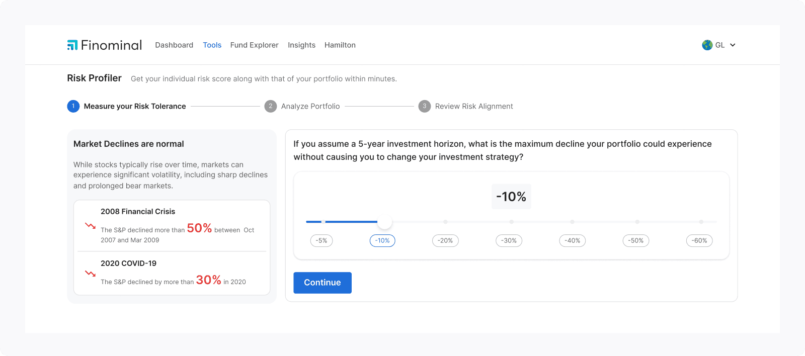 Measure risk tolerance